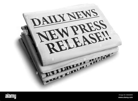 New press release daily newspaper headline Stock Photo - Alamy