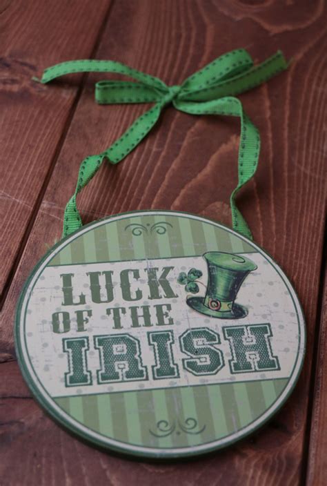 Luck Of Irish Round Sign With Ribbon By Blossom Bucket The Weed Patch