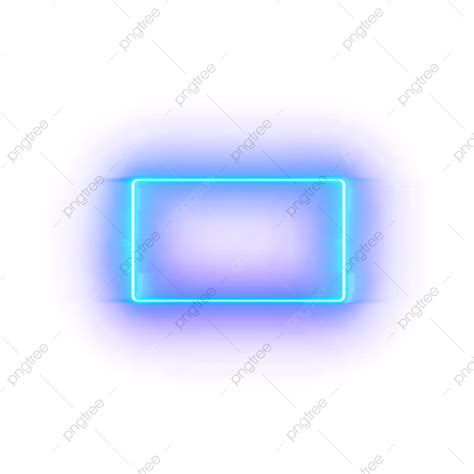 Blue Laser Neon Light Rectangle Effect Neon Border Neon Border Png