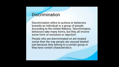 Lesson 12 Stereotypes Prejudice Discrimination Youtube