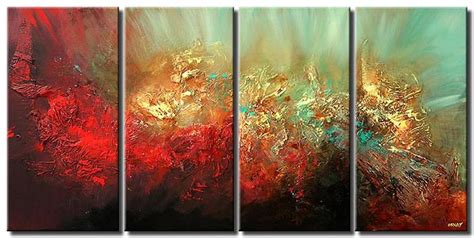 Painting For Sale Textured Red And Gold Abstract