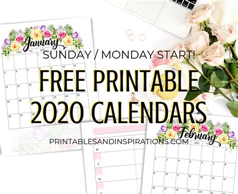 Take Print Free Monthly Calendars Without Downloading 2020 Calendar