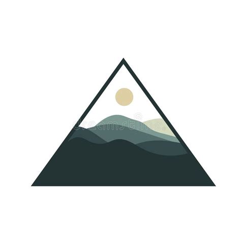 Mountain Landscape Design Template Icon Vector Inspiration Stock