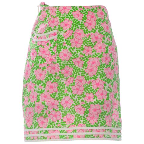 1960s Lilly Pulitzer Pink Rooster Print Skirt At 1stdibs