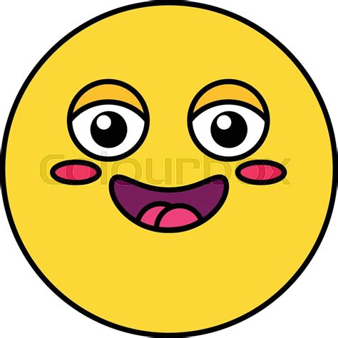 Happy Shy Emoji Color Illustration Stock Vector Colourbox