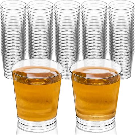 Decorrack 1 Oz Shot Glasses Hard Clear Plastic Shot Cup Disposable Jello Shots Party Cups