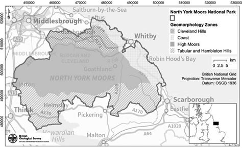 Geomorphology Zones Of The North York Moors National Park Contains