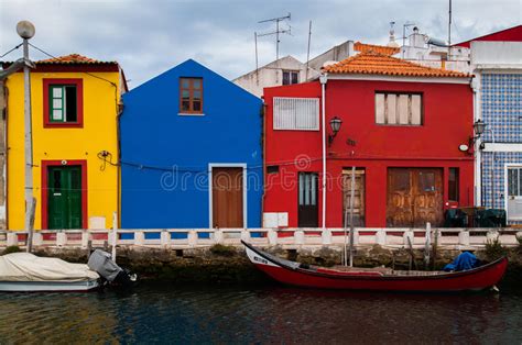 Colorful Houses Near The River Stock Image Image Of Houses Aveiro