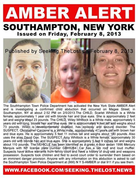 ‎2 8 2013 new york amber alert missing from southampton ny missing date eastern issued for