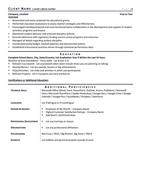 Elementary School Principal Resume Example And Template For 2021 Zipjob