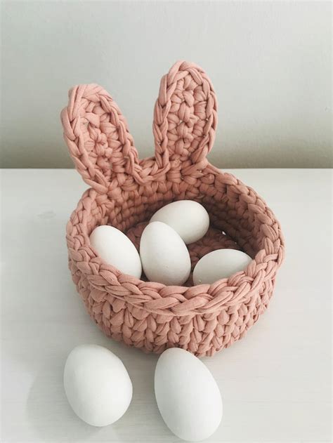 Easter Bunny Basket Pdf Crochet Pattern Etsy