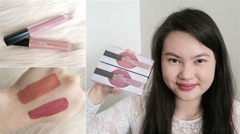 Huda Beauty Matte Liquid Lipstick Bombshell And Trophy Wife Review