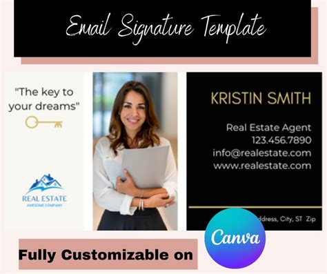 Email Signature Template Real Estate Email Signature Etsy