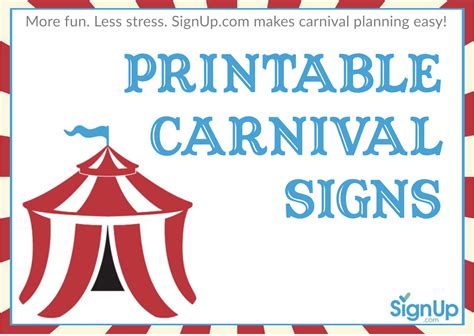 Printable Carnival Signs Free Festive Signage For Games Tickets