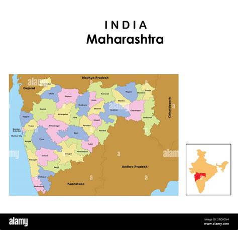 Maharashtra Map District Names In Maharashtra Maharashtra Map With