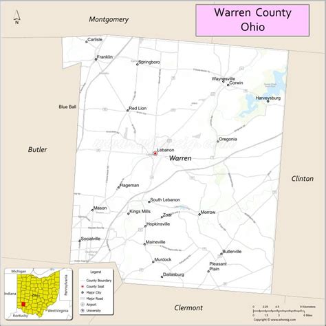 Map Of Warren County Ohio Where Is Located Cities Population