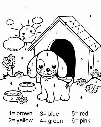 Number Printable Dog Coloring Pages