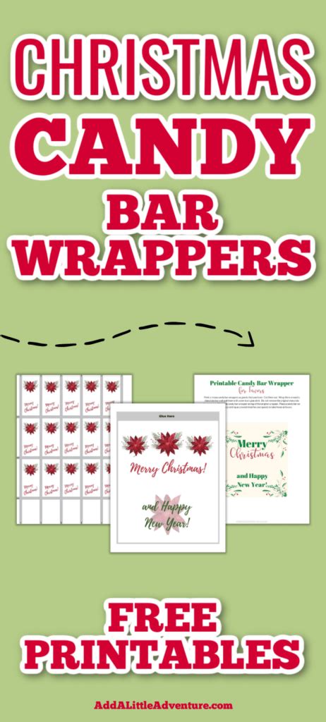 A darling holiday gift idea with a printable. Christmas Candy Bar Wrappers - Free Printables