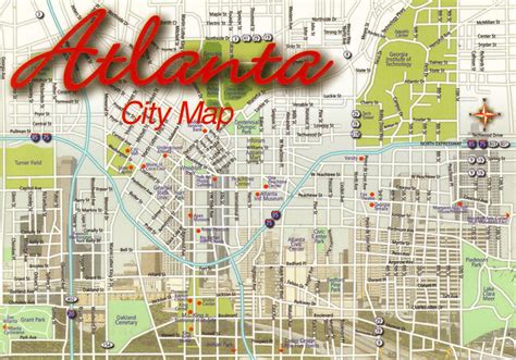 Georgia Atlanta City Map Postcard Flickr Photo Sharing