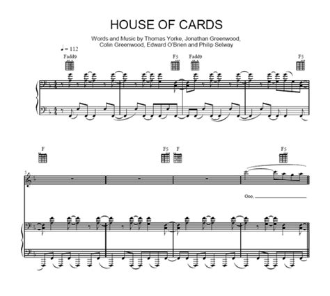 Lyrics of house of cards by radiohead: House of Cards - Radiohead - sheet music - Purple Market Area
