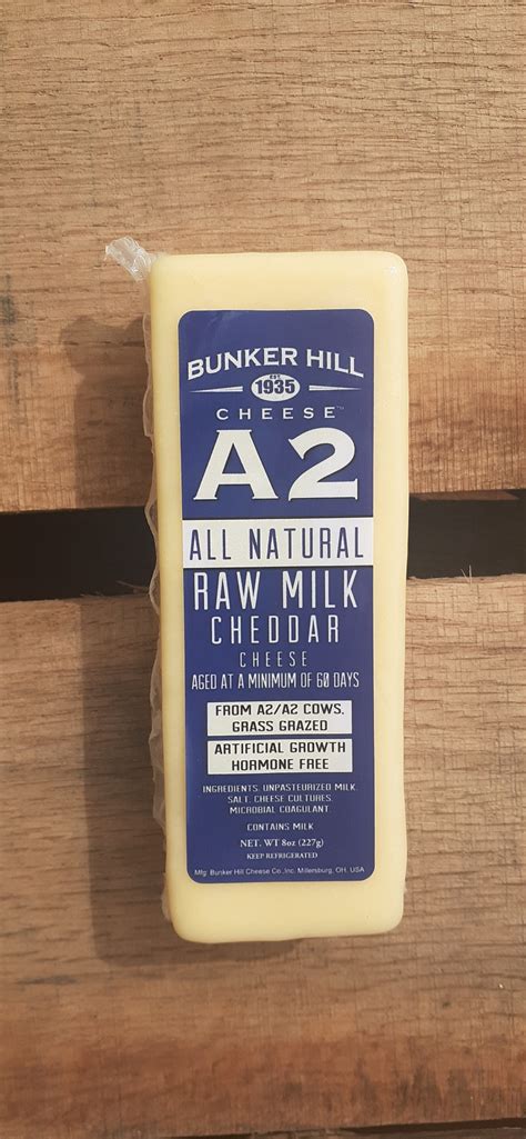 Bunker Hill A2 Raw Milk Cheddar Cheese 8 Oz Tampa Bay Organics