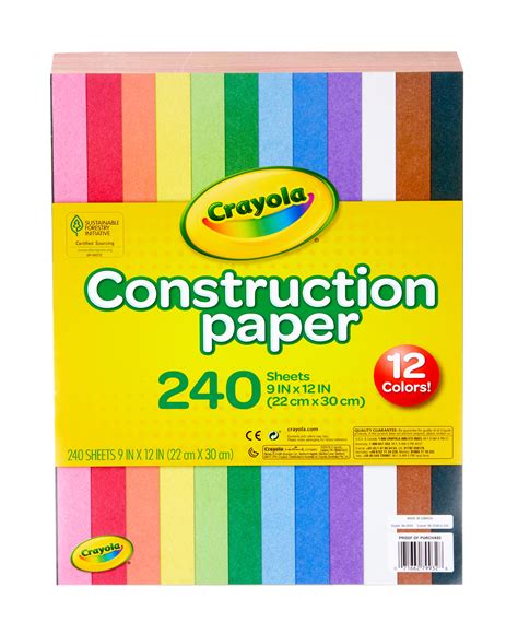 Crayola Construction Paper In 10 Assorted Colors Beginner Child 240