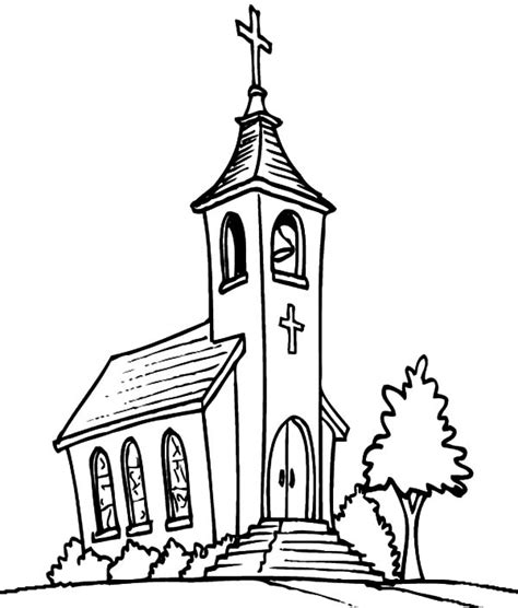Church Line Drawing at GetDrawings | Free download