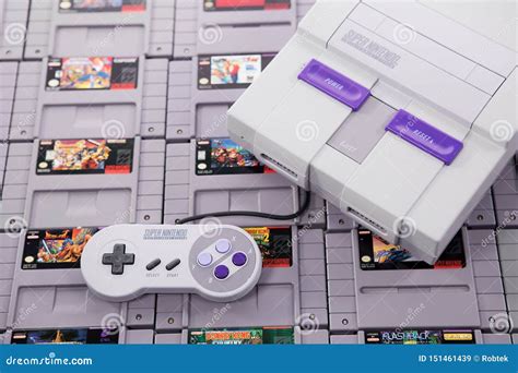 Classic Retro Video Gaming On The Snes Editorial Stock Image Image Of