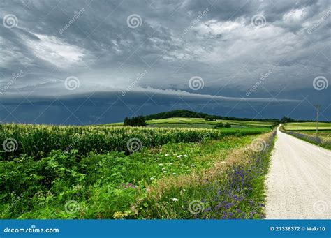 Storm Clouds Over A Country Road Stock Photography Image 21338372