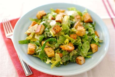 Caesar Salad With Crispy Tofu And Homemade Croutons Eating Made Easy
