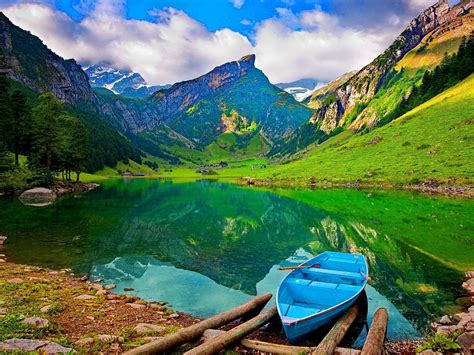 Seealpsee Is A Lake In The Alpstein Range Of The Appenzell Innerrhoden