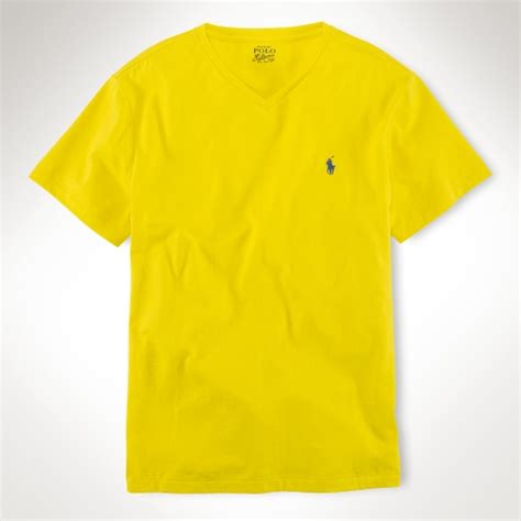 Polo Ralph Lauren Classicfit V Neck T Shirt In Yellow For Men Optic