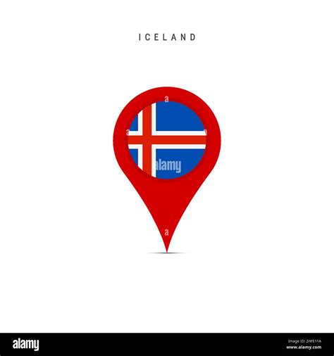 Marcador De Mapa De Lágrima Con Bandera De Islandia Bandera Islandesa Insertada En La Clavija