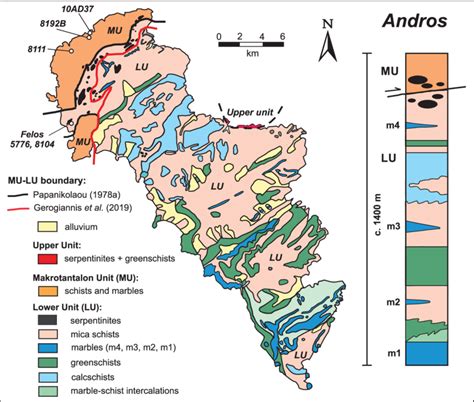 Colour Online Simplified Geological Map And Columnar Section Of
