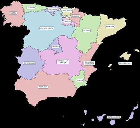 Mapa Comunidades Autonomas Espana Images