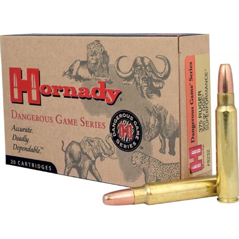 Hornady Dgs 375 Ruger 300gr Solid Dangerous Game Series 20rd Box