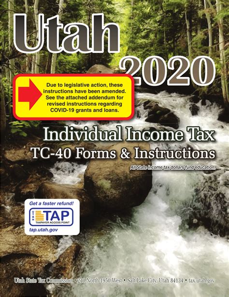 Download Instructions For Form Tc 40 Utah Individual Income Tax Return