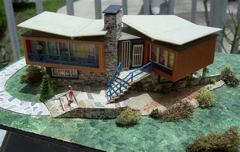 Vintage Ho Scale Model House Assembled Miniature Modern Houses
