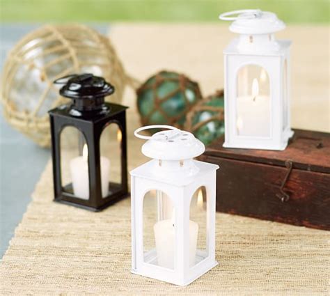 Kate aspen luminous mini lanterns tea light holder silver. Mini Tealight Lantern | Pottery Barn