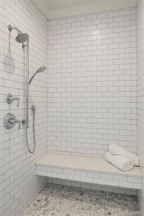 Clad In White Subways This Well Designed Walk In Shower Features A