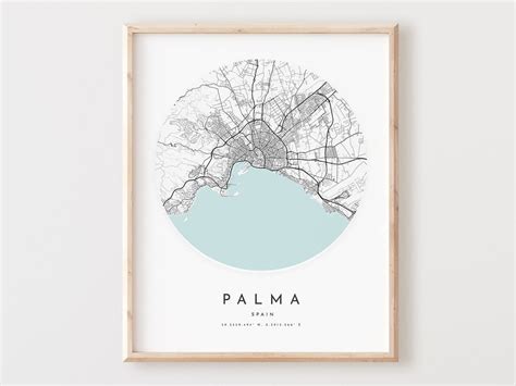 Palma Mapa Imprimir Palma Mapa Cartel Ciudad Wall Art Palma Etsy Espa A
