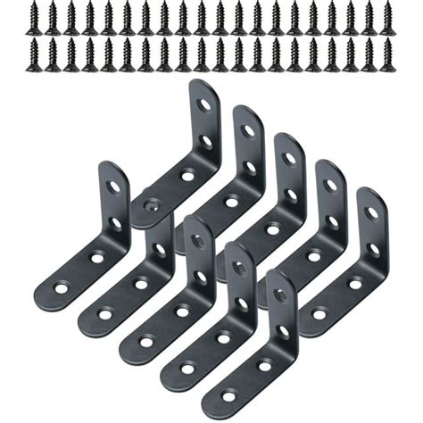 Uxcell 10pcs 50x50mm Stainless Steel L Shaped Right Angle Brackets With
