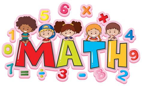 Font Design For Word Math With Happy Kids 433095 Vector Art At Vecteezy
