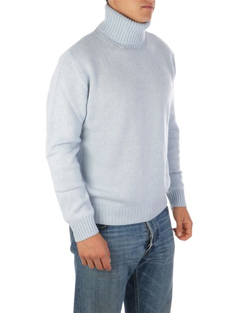 Ones Mens Cashmere Turtleneck Sweater Sky Blue Ones022 Botta And B