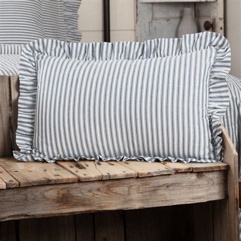 Sawyer Mill Blue Ticking Stripe Fabric Pillow Ticking Stripe Bedding