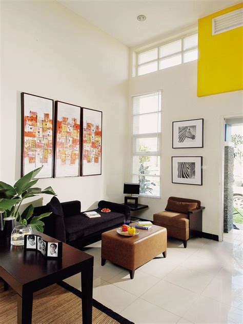 gambar desain ruang tamu kecil minimalis modern trend