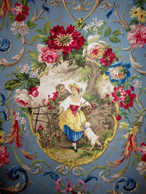 49 Blue French Country Toile Wallpaper