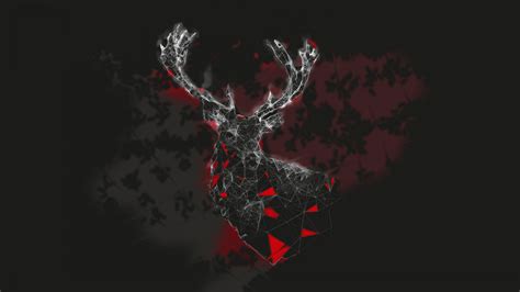 Wallpaper Digital Art Deer Animals Abstract 1920x1080 Sertug