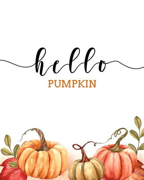 Printable Hello Pumpkin Wall Art