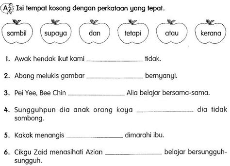 Bahasa Malaysia Tahun 3 Kata Hubung Kindergarten Worksheets School